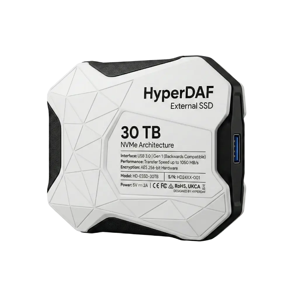 HyperDAF TurboStore Portable External SSD with Rugged 3D Design